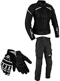 BOSmoto DAMEN MOTORRADKOMBI JACKE + HOSE + HANDSCHUHEN - BIKE MOTORRAD ROCKER...