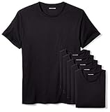 Amazon Essentials Herren Unterhemd mit Rundhalsausschnitt, 6er-Pack, Schwarz, XL