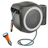 GARDENA Wand-Schlauchbox RollUp M-L (weiß) 25 m, flexible Bewässerung für...