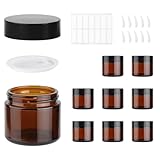 MirraSwit 8 Stück 60ml Braun Glastiegel+10 Kratzlöffel, Glas Leerdose, Tiegel...