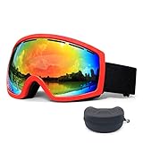 Skibrille HD Anti-Fog-Linse Verstellbarer Linsenriemen Verfügbar für Myopie...