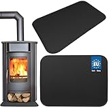 KOTARBAU® Kamin Bodenplatte 60 x 80 cm aus Pulverbeschichtung Stahl Schwarz...