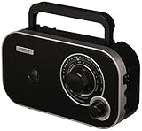 Tragbares Stereo Radio mit AUX IN und Kopfhöreranschluss Küchenradio (Schwarz)
