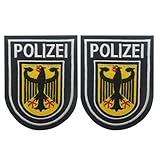 2 Stück Polizei Patch, Polizei, Bundespolizei Patch, Polizei-Aufnäher Für...