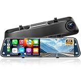 Alpinetech 12 Zoll 4K Rückfahrkamera Spiegel mit Wireless CarPlay Android Auto,...