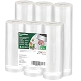Bonsenkitchen Vakuumrollen 6 Rollen 20cm x 600cm + 28cm x 600cm Vakuumierfolie -...