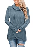 Siddhe Damen Pullover Casual Rollkragen Langarm Strickpullover Lange Pulli Lose...