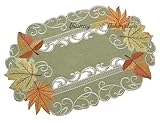 Quinnyshop Herbst Blätter Tischläufer Tischdecke Mitteldecke Kissenhülle...