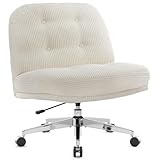 IWMH Bürostuhl ohne Armlehnen, Breiter und Dicker Drehstuhl mit...