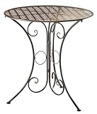 Kobolo Dekorativer Gartentisch Metalltisch Tisch aus braunem Metall mit...