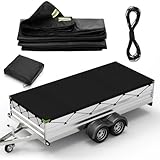Anhängerplane Flachplane,214x122x13 cm Abdeckplane für Anhänger,Anhänger...