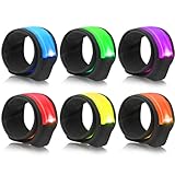 6 Stück Party LED Armband/Slap Bracelets/Reflektorband Leuchtarmbänder Kinder...