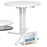 Beautissu Bistrotisch Outdoor Rund Ø 80 cm Wasserfest – Beistelltisch...