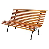 XXL Edle und Massive Parkbank aus Metall und Holz Gartenbank 150 x B. 70 x H....