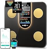 RunSTAR Körperfettwaage, Digitale Personenwaage mit 8-in-1-VA-Display für...