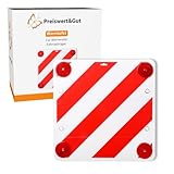 Preiswert&Gut Warntafel Fahrradträger Rot-Weiß mit 4 Metallösen - Warnschild...