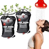Yuragim 2 Stück Campingdusche Solar, Solar Dusche Tasche 20L, Mobile...