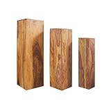 invicta INTERIOR Design Beistelltisch Säule MAKASSAR 3er Set 80cm/70cm/60cm...