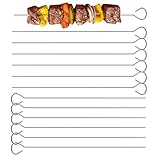 Larrel 12 Stück Edelstahl Schaschlikspieße, Grillspieße Set 1,8 x 20 cm...