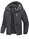 Peakwell Herren Fleece Warme Winterjacke Outdoor Skijacke Winter Wanderjacke...