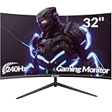 CRUA Gaming Monitor 32 Zoll 240Hz FHD 1080P PC Monitor 1500R Rahmenloses, Curved...