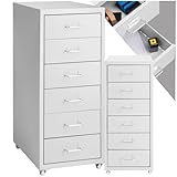 tectake® Metall Rollcontainer, Büromöbel für Schreibtisch, Büro Organizer...