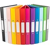 OfficeTree 12x Ringbuch Set - 12 Farben - 2-Ring-Mechanik - A4 Ringmappe...