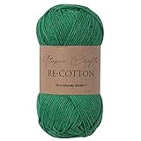 Utopia Crafts Re-Cotton Strickgarn, 100 g (immergrün), Dunkelgrün (Evergreen)