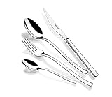 MONIX Génova | 24-teiliges Besteckset mit Steakmesser, Edelstahl 18/10,...