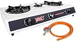 3 Flammiger Premium Gasbrenner Leistungsstarker Doppelbrenner für Outdoor &...