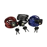 FISCHER 85893 Spiralschloss Family 3x Stück, Länge 180cm, Durchmesser 8mm,...