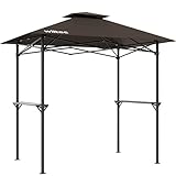 Wiltec Grillpavillon in Kaffee 245 x 152 x 242 cm, BBQ Pavillon mit Rauchabzug,...