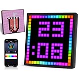 JDVOOTD Pixel Art Display Tischuhr Digital, LED Anzeige Programmierbar mit...