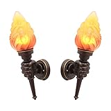 VOMI 2 Stücke Wandlampe Rustikal Außenwandleuchte LED Fackel Wandleuchte...