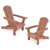 COSTWAY Adirondack Stuhl klappbar, 2er Set, Adirondack Chair aus Holz,...