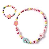 Mengonee Kinder-Cartoon-Halskette, bunter Tier-Kind-Schmuck, Blumen-Perlen,...