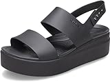 Crocs womens Brooklyn Low Wedge Wedge Sandal, Black/Black, 39/40 EU (...