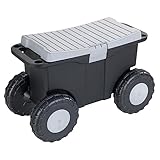 Maximex XXL-Gartenwagen mit Staufach, Fahrbarer Rollsitz für Gartenarbeit &...
