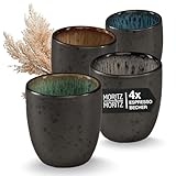 Moritz & Moritz SOLID Espressobecher 4er Pack - Steingut Espresso Tassen 70 ml...