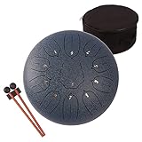 LOMUTY Stahlzungentrommel, 12 Zoll 30 cm Steel Tongue Drum, C-Dur 11 Noten,...