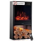 KAMINIO Elektrokamin Hugo - Elektrischer Kaminofen mit Heizung,...