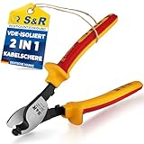 S&R Kabelschere VDE 1000V Elektriker-Werkzeug, 200mm Kabelschneider,...