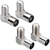 Greluma 4 Stk 90-Grad-F-Typ-Buchse auf PAL-Stecker/Buchse, rechtwinklige...