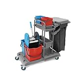 Hypafol Profi Putzwagen mit 100l Leinensack I Praktischer Reinigungswagen mit 2...