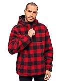 Brandit Teddyfleece Worker Pullover, Farbe: red/Black, Größe: XL