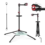 Relaxdays Fahrradmontageständer Reparaturständer mit Werkzeugablage –...