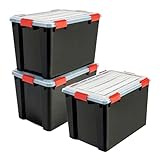 Iris Ohyama Luftdichte Kunststoff-Aufbewahrungsboxen mit Deckels, 70L, 3er-Set,...