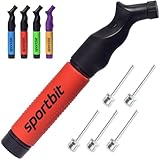 SPORTBIT Ballpumpe mit 5 Nadeln Set - Handpumpensystem zum Aufpumpen - Passt...