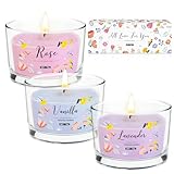 Duftkerzen Set Geschenk für Frauen, Duftkerze im Glas, 3 Stück Dufted Kerzen...