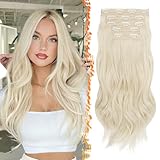 BARSDAR Clip in Haarverlängerungen, 50cm Wellige Clip in Extensions für Frauen...